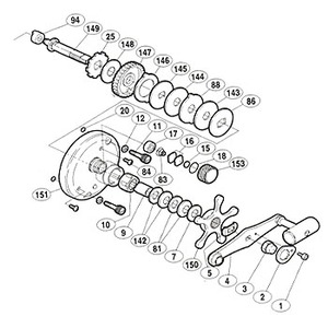 シマノ（SHIMANO） パーツ：カルカッタ 小船 1000 スタードラグ組（部品No.150）