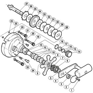 シマノ（SHIMANO） パーツ：DT SLS カルカッタ 3000 ストッパーギヤ（部品No.036）