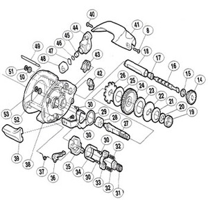 シマノ（SHIMANO） パーツ：03 幻風 300F A-RB クロスギヤ軸（部品No.016）