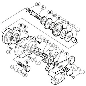 シマノ（SHIMANO） パーツ：05 幻風 400XT A-RB クロスギヤ（A）（部品No.023）