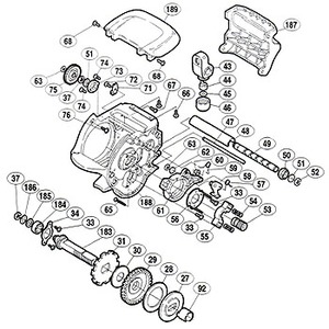 シマノ（SHIMANO） パーツ：00 スーパー小船 C800 A-RB メインギヤ座金（D）（部品No.051）