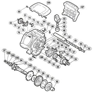 シマノ（SHIMANO） パーツ：00 スーパー小船 C800 A-RB 本体B固定ボルト（B）（部品No.076）