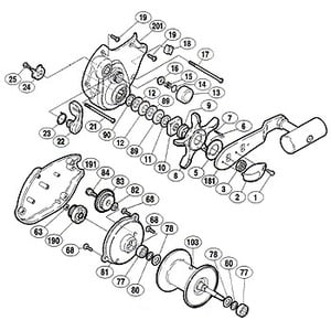 シマノ（SHIMANO） パーツ：00 スーパー小船 C800 クロスギヤ（B）軸（部品No.084）