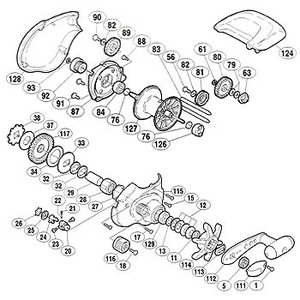 シマノ（SHIMANO） パーツ：97 スーパー小船 400 ストッパーギヤ（部品No.038）