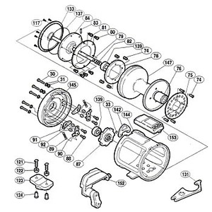 シマノ（SHIMANO） パーツ：デジタナSLS ティアグラ50WA-RB ロッドクランプナット A 付属品 No.124