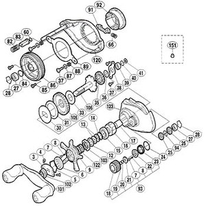 シマノ（SHIMANO） パーツ：スコーピオン アンタレスL スプール軸クリップホルダ No025