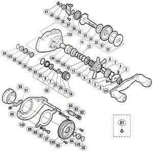 シマノ（SHIMANO） パーツ：アンタレス バージョン2 A-RB スタードラグ固定ナット No011