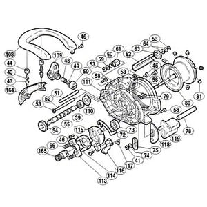 シマノ（SHIMANO） パーツ：アンタレス 5 左 レベルワインドパイプ No062