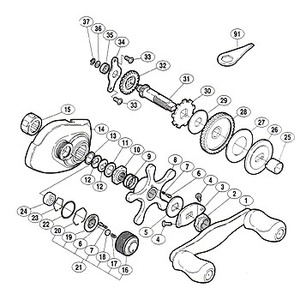 シマノ（SHIMANO） パーツ：05 メタニウム XT A-RB ハンドル組 No001