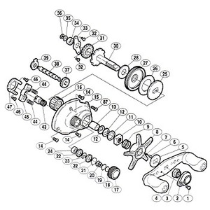 シマノ（SHIMANO） パーツ：04 スコーピオンMg 1000 A-RB ハンドル組 No004