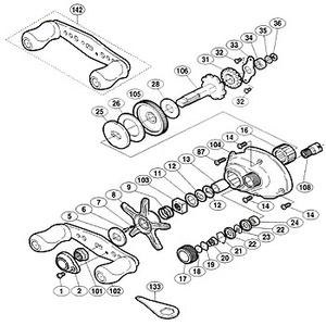 シマノ（SHIMANO） パーツ：04 スコーピオンMg 1001 A-RB スプール軸クリップホルダ No022