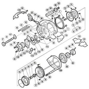 シマノ（SHIMANO） パーツ：04 スコーピオンMg 1001 A-RB クラッチカム固定ボルト No046