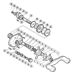 シマノ（SHIMANO） パーツ：00 スコーピオン 1000 本体A固定ボルト No015