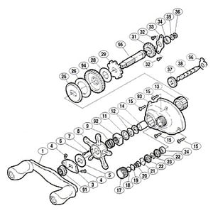 シマノ（SHIMANO） パーツ：00 スコーピオン 1001 ハンドル組 No001