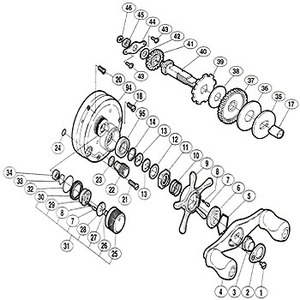 シマノ（SHIMANO） パーツ：01 カルカッタ コンクエスト 50 ハンドル固定ナット No003