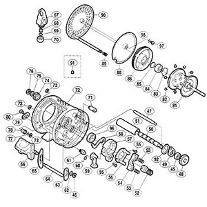 シマノ（SHIMANO） パーツ：01 カルカッタ コンクエスト 50 クロスギヤ C No048