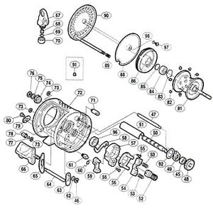 シマノ（SHIMANO） パーツ：01 カルカッタ コンクエスト 50 0リング No098