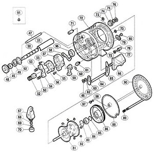 シマノ（SHIMANO） パーツ：01 カルカッタ コンクエスト 51 レベルワインド組 No067