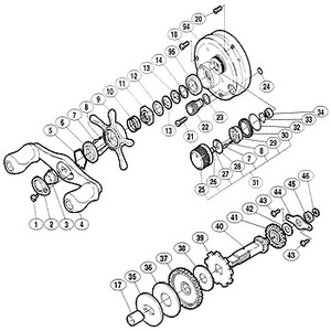 シマノ（SHIMANO） パーツ：01 カルカッタ コンクエスト 51 本体A組 No094