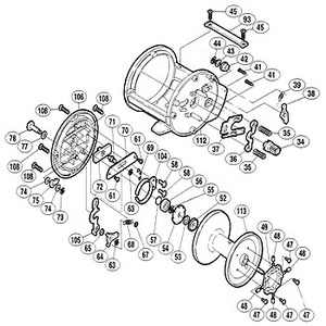 シマノ（SHIMANO） パーツ：海魂 EV 4000 A-RB 本体枠組（部品No.112）