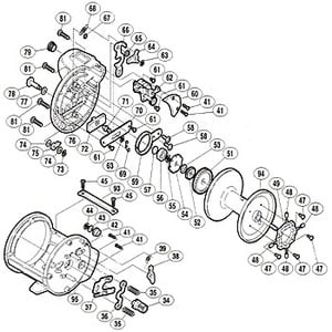 シマノ（SHIMANO） パーツ：海魂 EV 4000T A-RB Fストッパー受ケ（部品No.065）