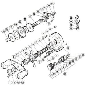 シマノ（SHIMANO） パーツ：04 カルカッタ コンクエスト 51S リテーナ No002