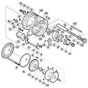 シマノ（SHIMANO） パーツ：01 カルカッタ コンクエスト 100 クラッチカム固定ボルト No057