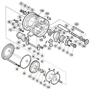 シマノ（SHIMANO） パーツ：01 カルカッタ コンクエスト 100 本体枠Aベアリング No061