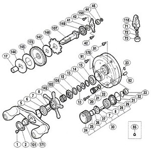 シマノ（SHIMANO） パーツ：01 カルカッタ コンクエスト 101 メインギヤ座金 C No013