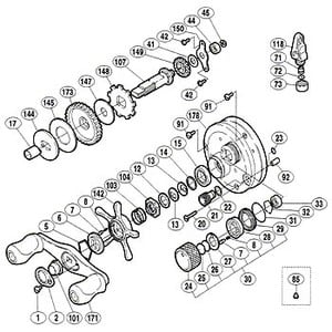 シマノ（SHIMANO） パーツ：01 カルカッタ コンクエスト 101 スプールドラグツマミ音出シ止メ輪 No029