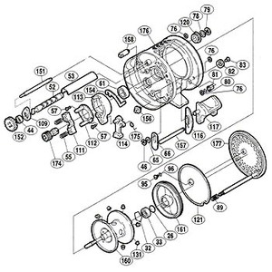 シマノ（SHIMANO） パーツ：01 カルカッタ コンクエスト 101 本体B固定ボルト抜ケ止メ No080