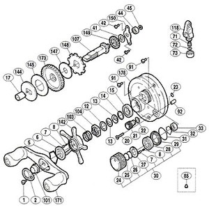 シマノ（SHIMANO） パーツ：01 カルカッタ コンクエスト 101 ハンドル固定ナット No101