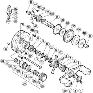 シマノ（SHIMANO） パーツ：04 カルカッタ コンクエスト 100DC A-RB ハンドル固定ナット No003