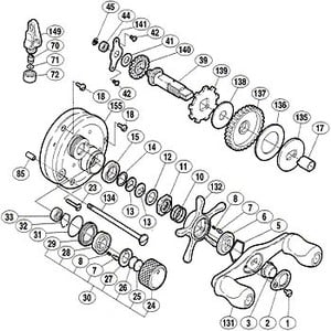 シマノ（SHIMANO） パーツ：04 カルカッタコンクエスト 100DC A-RB スタードラグ座金 C No136