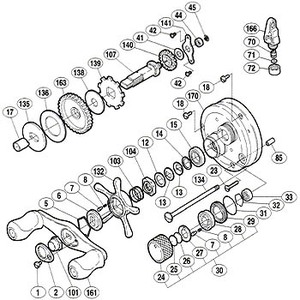 シマノ（SHIMANO） パーツ：04カルカッタコンクエスト101DC A-RB スプールドラグツマミ音出シ止メ輪 No029