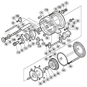 シマノ（SHIMANO） パーツ：00 カルカッタ コンクエスト 201 ストッパー固定軸 No074