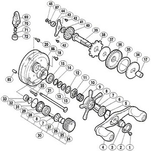 シマノ（SHIMANO） パーツ：03カルカッタコンクエスト200DC A-RB スプールドラグツマミ音出シピン No007