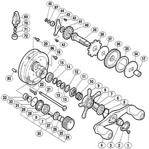 シマノ（SHIMANO） パーツ：03カルカッタコンクエスト200DC A-RB スプールドラグツマミ音出シ板 No027