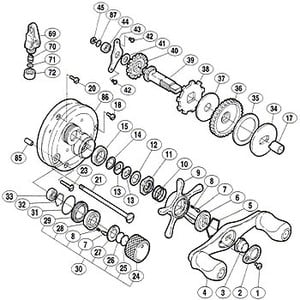 シマノ（SHIMANO） パーツ：03 カルカッタ コンクエスト 200DC A-RB E形止メ輪2.5 No045