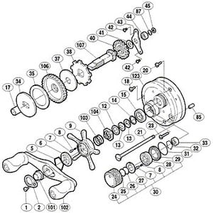 シマノ（SHIMANO） パーツ：03 カルカッタ コンクエスト 201DC A-RB スプール軸当タリB No026