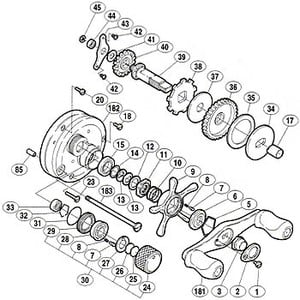 シマノ（SHIMANO） パーツ：05 カルカッタ コンクエスト 250DC A-RB 本体Bシャフト No183