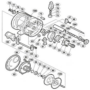 シマノ（SHIMANO） パーツ：05 カルカッタ コンクエスト 250DC A-RB スプール組 No189