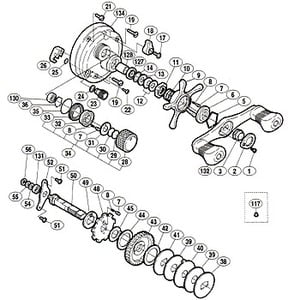 シマノ（SHIMANO） パーツ：01 カルカッタ コンクエスト 300 A-RB ハンドル固定ナット No003