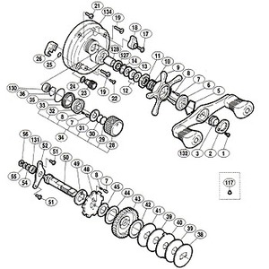 シマノ（SHIMANO） パーツ：01 カルカッタ コンクエスト 300 A-RB ドラグ音出シピン No007