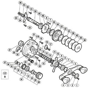 シマノ（SHIMANO） パーツ：01 カルカッタ コンクエスト 300 ハンドル固定ナット No003