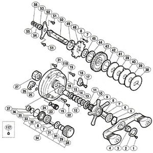 シマノ（SHIMANO） パーツ：01 カルカッタ コンクエスト 300 スタードラグベアリング座金 No014