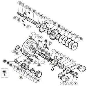 シマノ（SHIMANO） パーツ：01 カルカッタ コンクエスト 400 A-RB ドラグバネホルダー No049