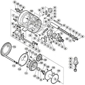 シマノ（SHIMANO） パーツ：01 カルカッタ コンクエスト 400 A-RB クロスギヤ軸座金 A No060