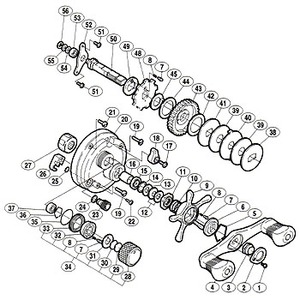 シマノ（SHIMANO） パーツ：01 カルカッタ コンクエスト 400 ハンドル固定ナット No003