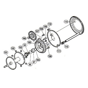 シマノ（SHIMANO） パーツ：03 カルカッタ コンクエスト 401 A-RB スプール軸当タリB No104